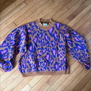 Colorful Leopard Print Sweater